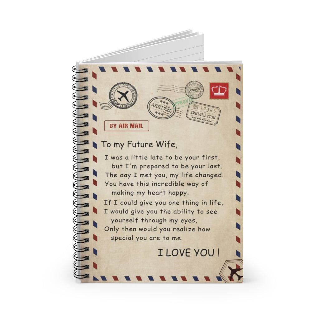 Spiral Notebook to My Daughter Letter Printed Fleece Personalized Air mail Blanket from Mom Dad Ruled Line