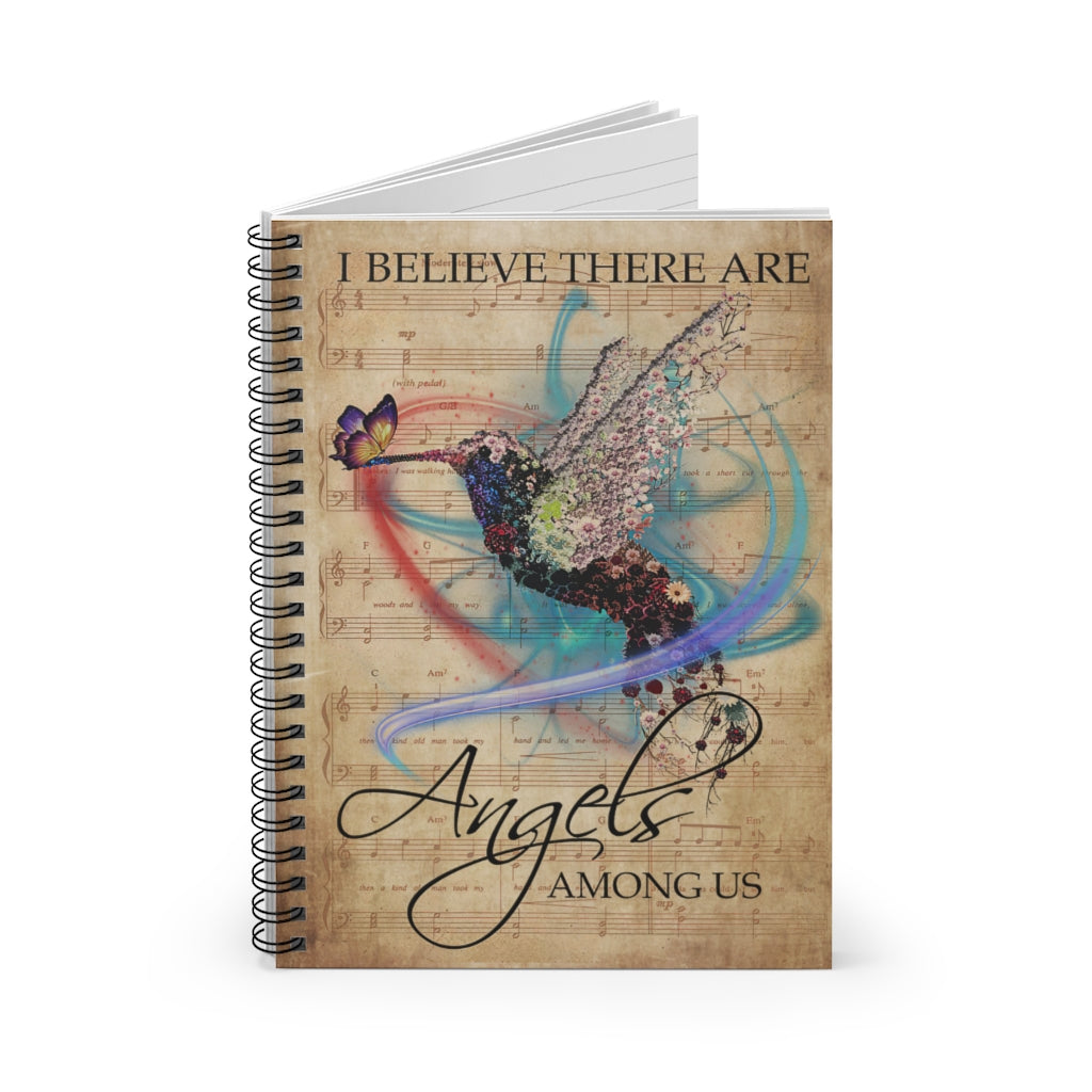 Spiral Notebook - Ruled Line Music Sheet Angels Among Us Hummingbird New Parents College Ruled Paper 118 Sheets Gift Ideas