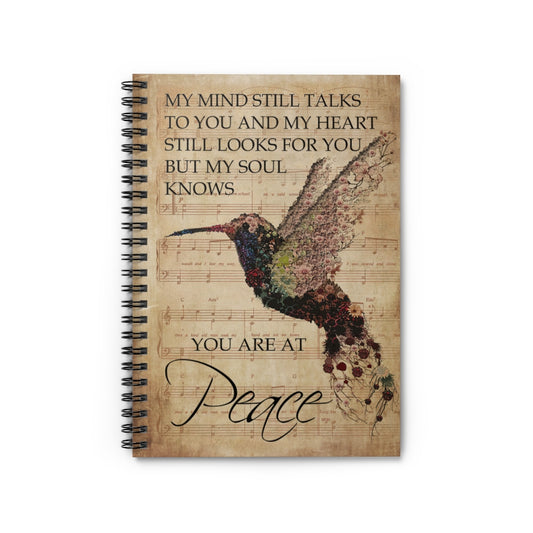 Spiral Notebook - Ruled Line Music Sheet My Mind Still Talks Hummingbird Home School Supplies for College Students Subject Notebooks