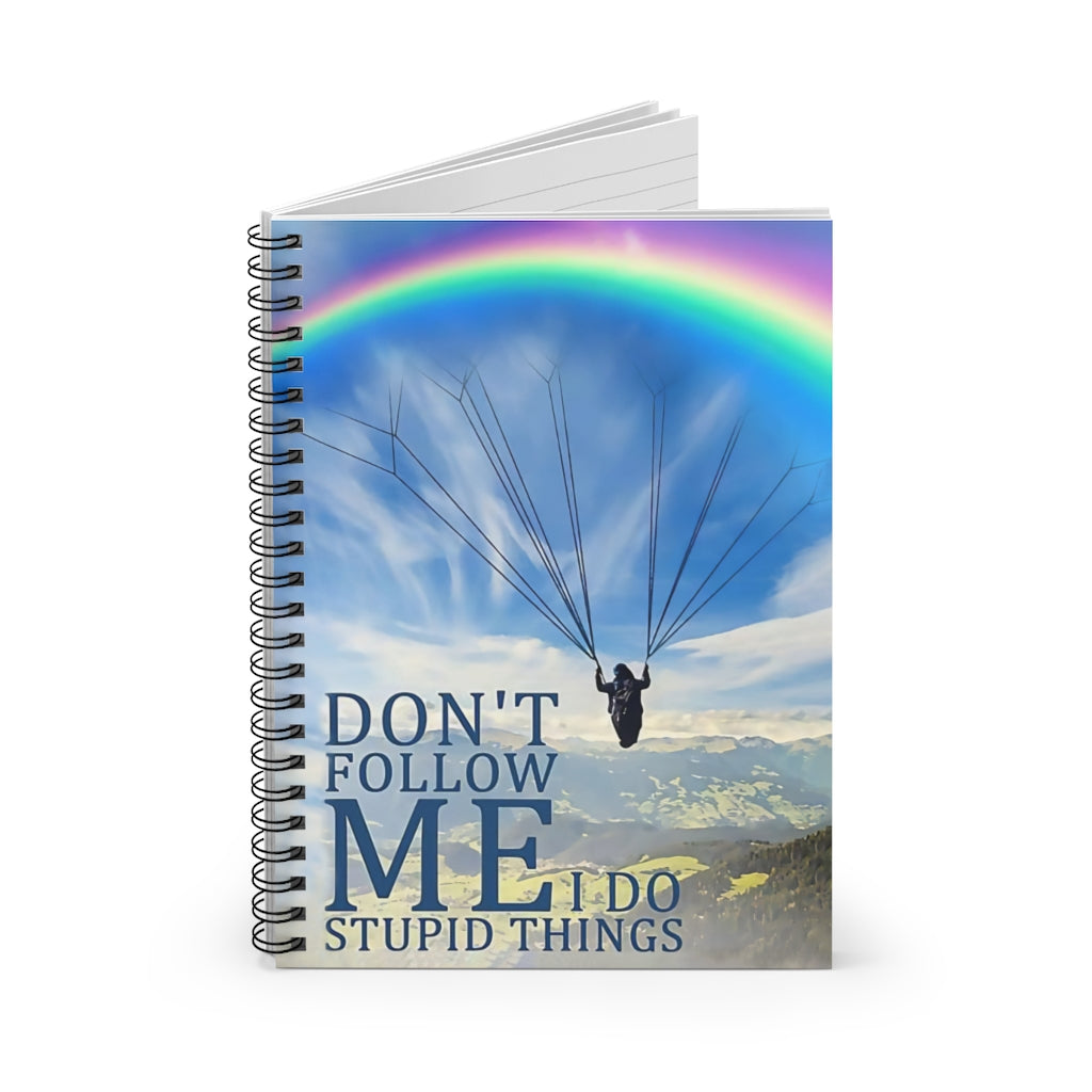 Vigifsana Composition Notebooks Skydiving Don’T Follow Me I Do Stupid Things Spiral Notebook Home School Supplies for College Students Stationery Gift Sets for Child Job Journal