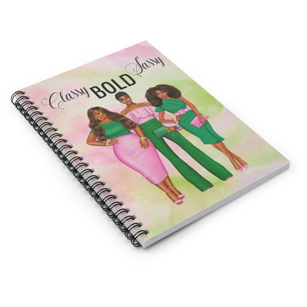 Vigifsana Awesome Happy Birthday Gift Pink and Green Notebook Aka Afrocentric Afro Woman Black Woman Sorority Cover Spiral Organization Book