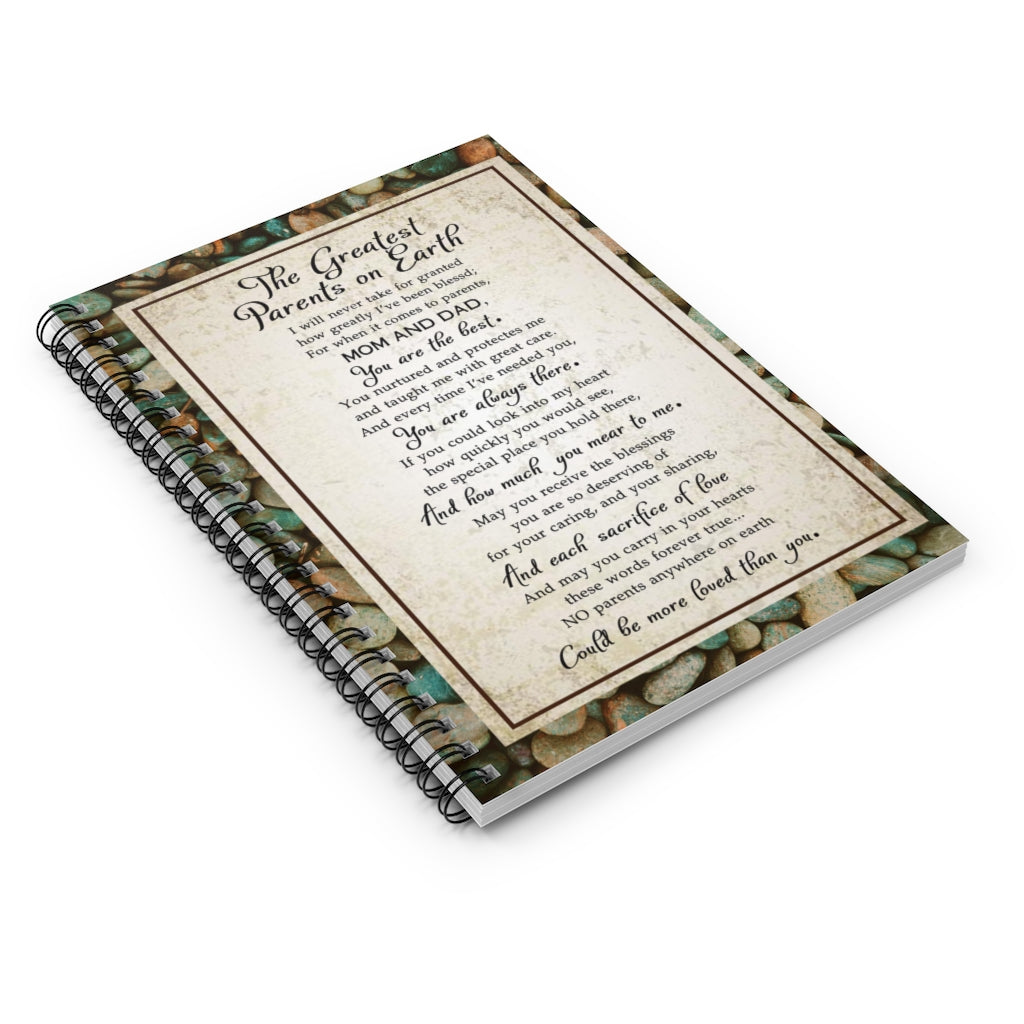 Spiral Notebook - Ruled Line Personalised Gift, Stationery Gift, Personalised Notebook, The Greatest Parents on Earth