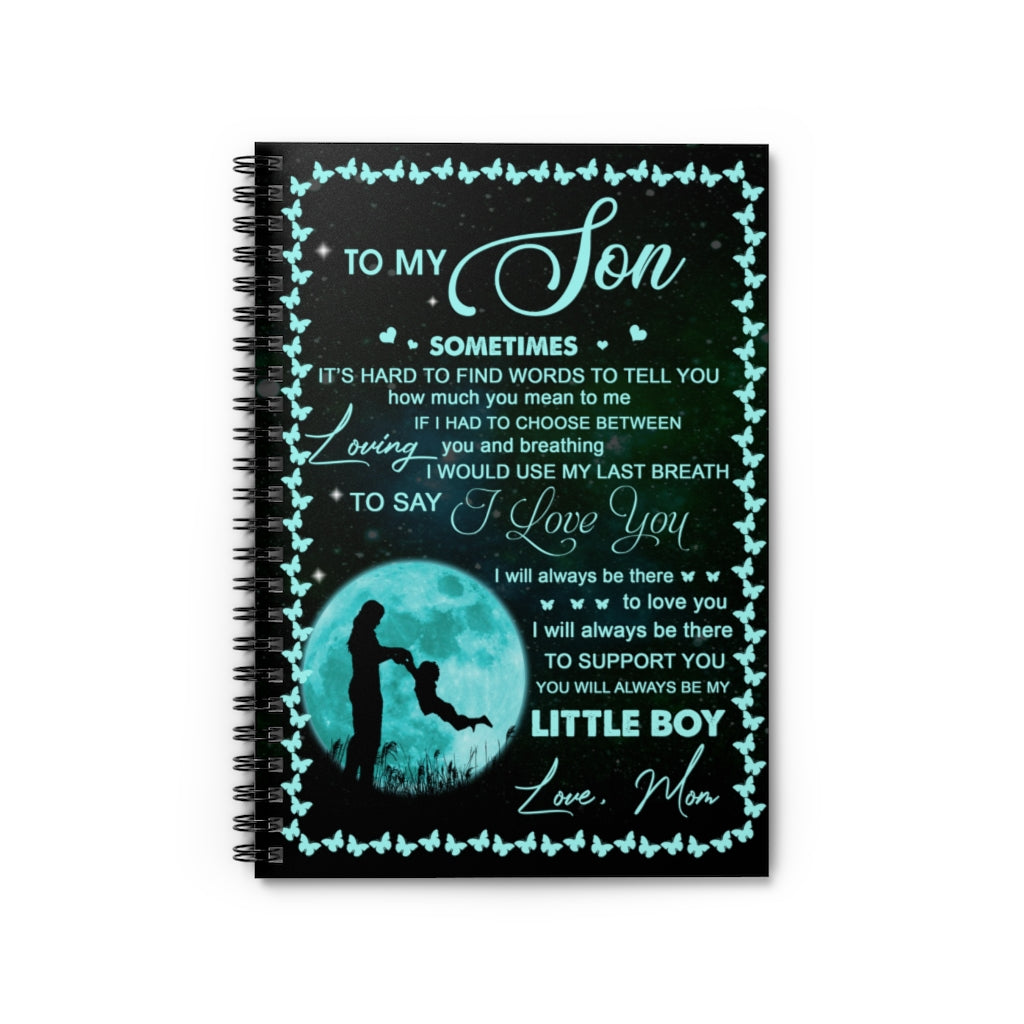 Spiral Notebook Sophia - Present Mom to My Son Blanket Gift - Mom to My Son I Will Always Be There to Support You Ruled Line