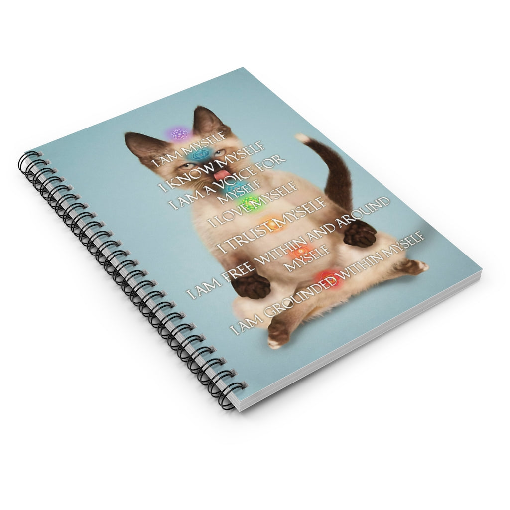 Spiral Notebook I Am Myself Yoga Siamese Cat School Smart Spiral Subject College Ruled Notebook Friendly Notebook Awesome Happy Birthday Gift