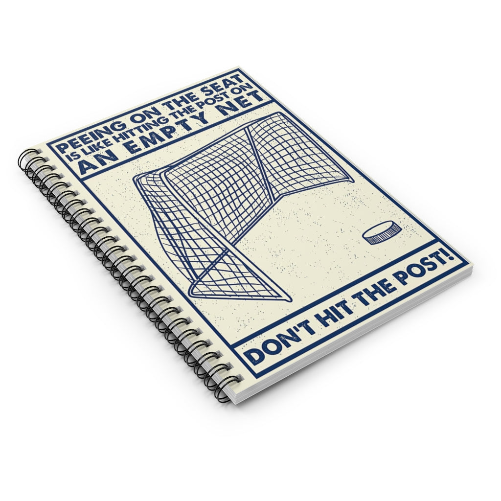Spiral Notebook - Ruled Line Retro Hockey Funny Don't Hit The Post School Smart Spiral Subject College Ruled Notebook