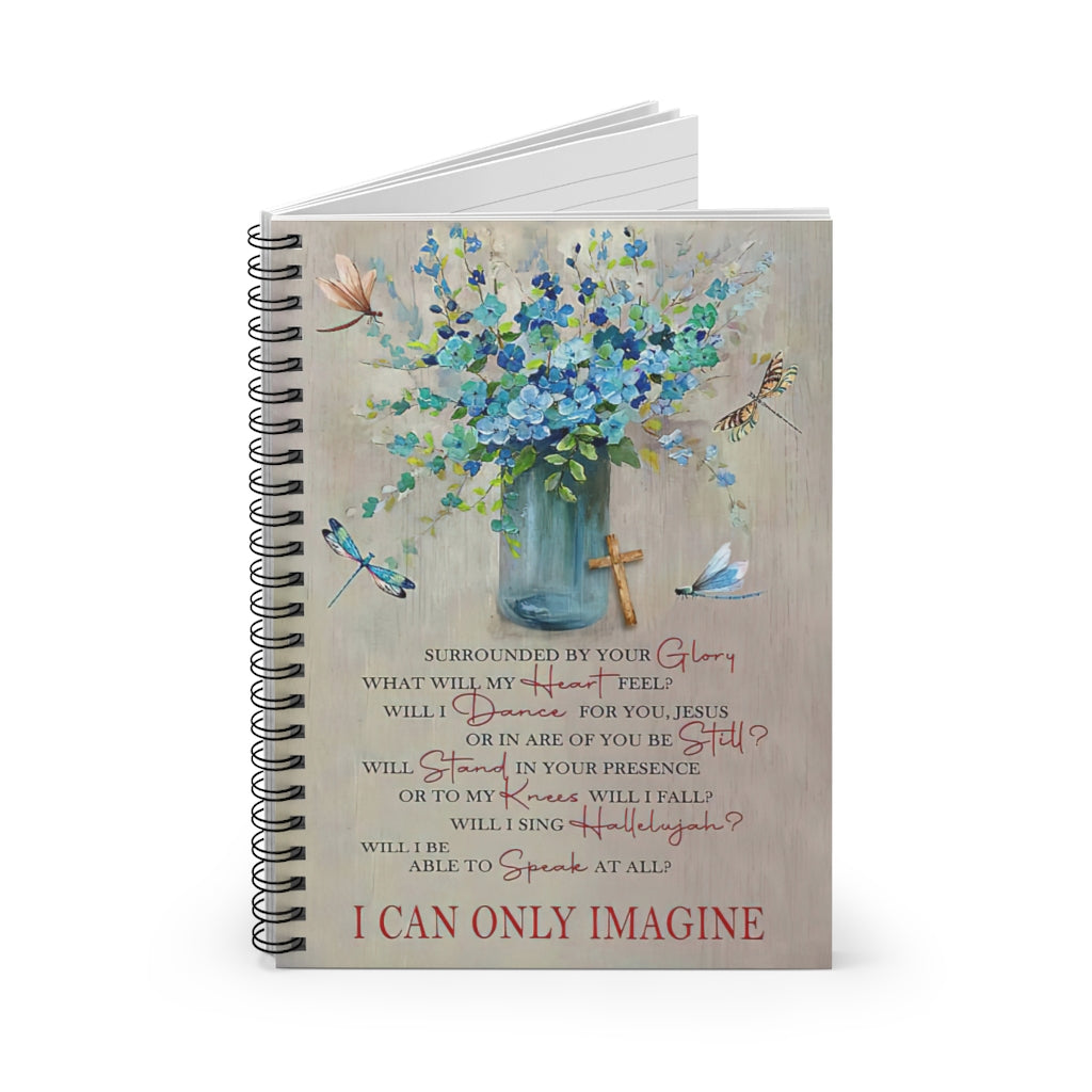 Vigifsana Paper Lined Journal Dragonfly I Can Only Imagine Spiral Notebook 118 Pages Lined Notebook Journal for Woman Job Journal