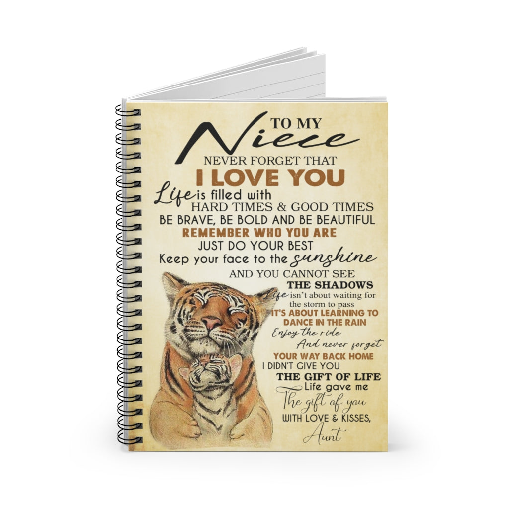 Spiral Notebook - Ruled Line Customized to My Niece from Aunt Gift for Man Woman Girl's Gift Ideas, Baby Journal