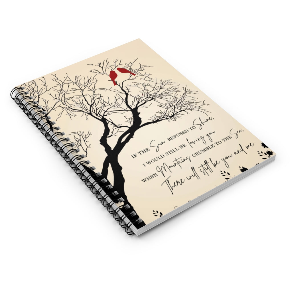 Spiral Notebook - Ruled Line Customized to My Dad Notebook from Son Thank You Led Zeppelin Lyrics Cardinal Birds Gift, Gift for Man Woman Girl's