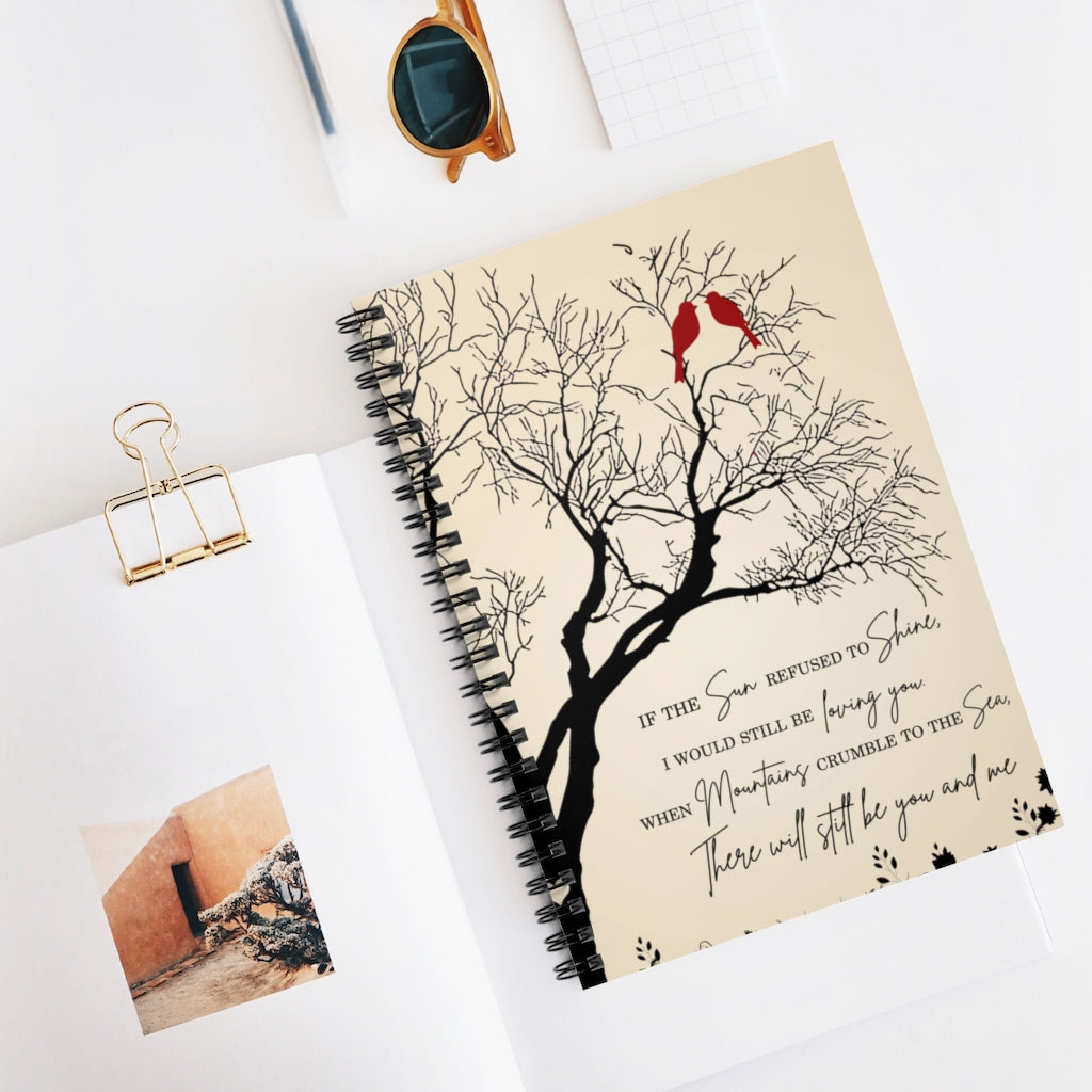 Spiral Notebook - Ruled Line Customized to My Dad Notebook from Son Thank You Led Zeppelin Lyrics Cardinal Birds Gift, Gift for Man Woman Girl's