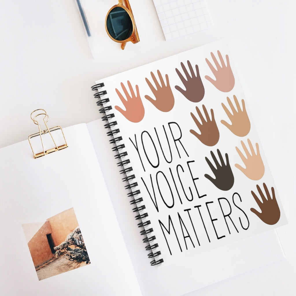 Spiral Notebook Inspirational to My Dad Hand Your Voice Matters Paper Print Family Friend Birthday Ruled Line