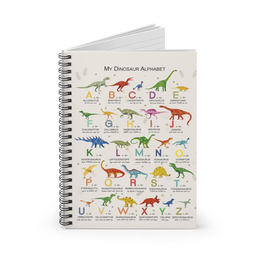 Paper Jobs Teachers My Dinosaur Alphabet A B C D Family Friend Awesome Gifts Birthday Spiral Notebook - Ruled Line