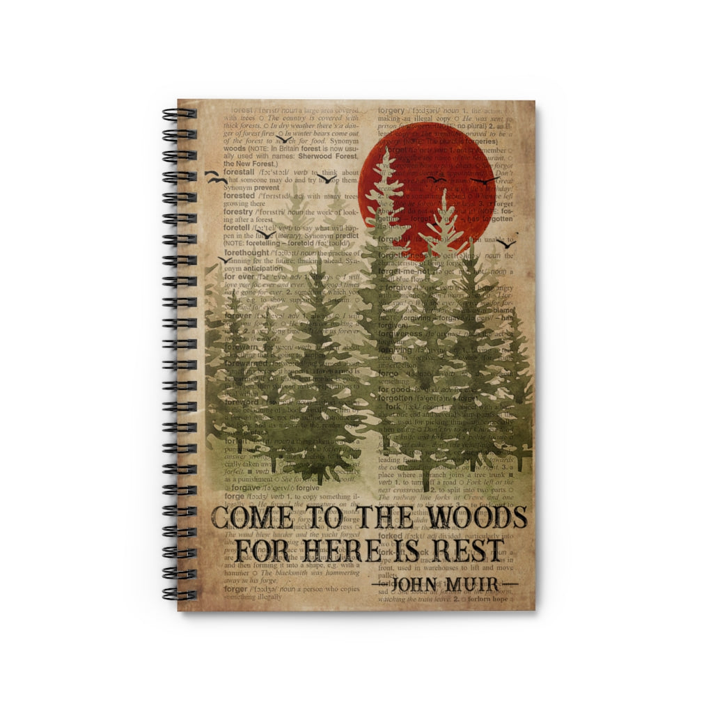 Spiral Notebook Sleep In The Woods Dictionary Camping Personalized Gift Basics Wide Ruled Wire Bound Wide Rule Stationery Gift