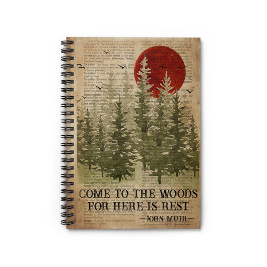 Spiral Notebook Sleep In The Woods Dictionary Camping Personalized Gift Basics Wide Ruled Wire Bound Wide Rule Stationery Gift