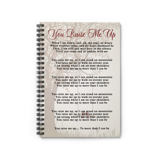 Spiral Notebook To My Mom Mini You Raise Me Up Canvas Print Living Room Décor, Woman, Gift for Woman, Gift for Her Ruled Line
