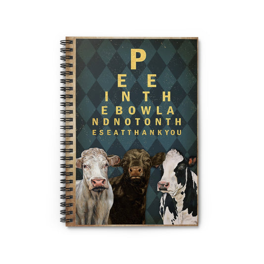 Spiral Notebook Pee In The Bowl Cow Mum Gift Perfect for Office Home School Business Writing & Note Taking
