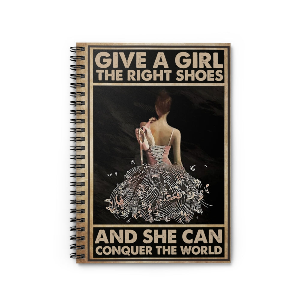 Spiral Notebook - Ruled Line OHM ZOE MATHILDE Ballet Give a Girl The Right Shoes Vertical Dancing Girl, Girl Loves Ballet, Ballet Girl, Gifts for Dancer on Birthday