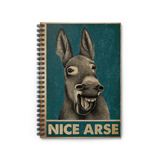 Spiral Notebook Retro Green Nice Arse Laughing Donkey Subject Notebooks Baby Journal  Keepsake Spiral Notebook