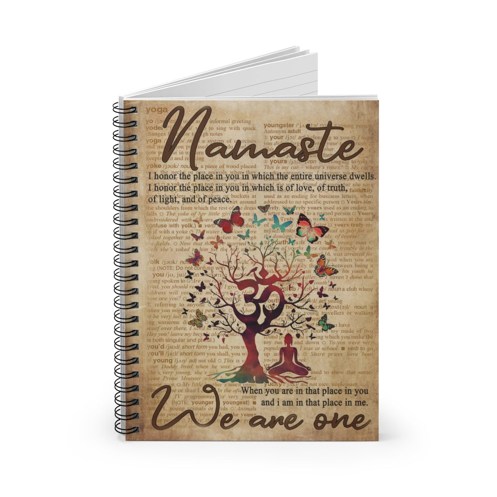 Spiral Notebook - Ruled Line Dictionary Yoga We Are One Awesome Happy Birthday Gift Basics Wide Ruled Wirebound Spiral Notebook Wide Rule Meaningful Quote