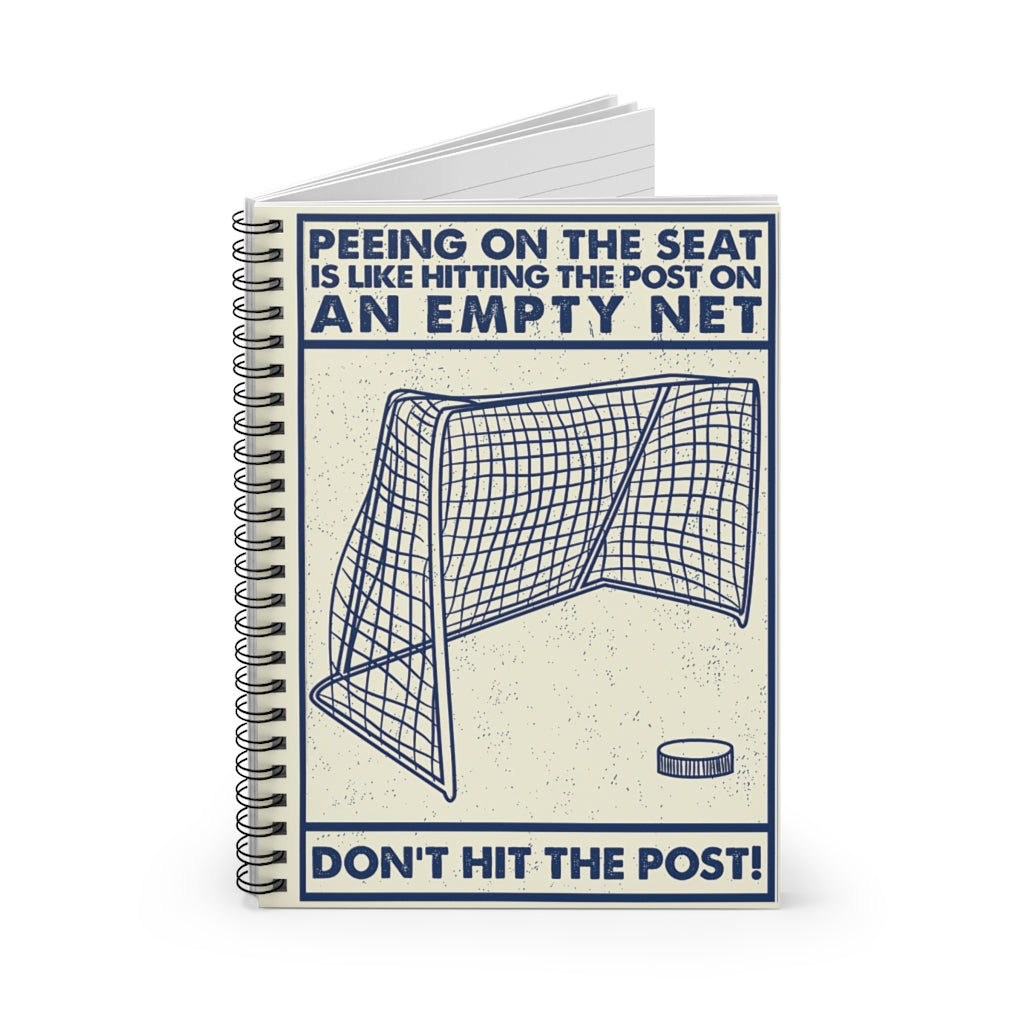Spiral Notebook - Ruled Line Retro Hockey Funny Don't Hit The Post School Smart Spiral Subject College Ruled Notebook