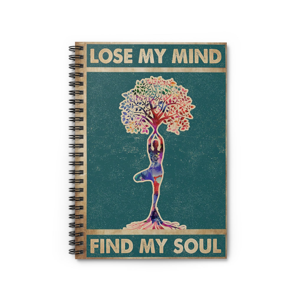 Spiral Notebook Retro Green Tree Pose Lose Your Mind Perfect for Office Home School Business Writing & Note Taking New Parents