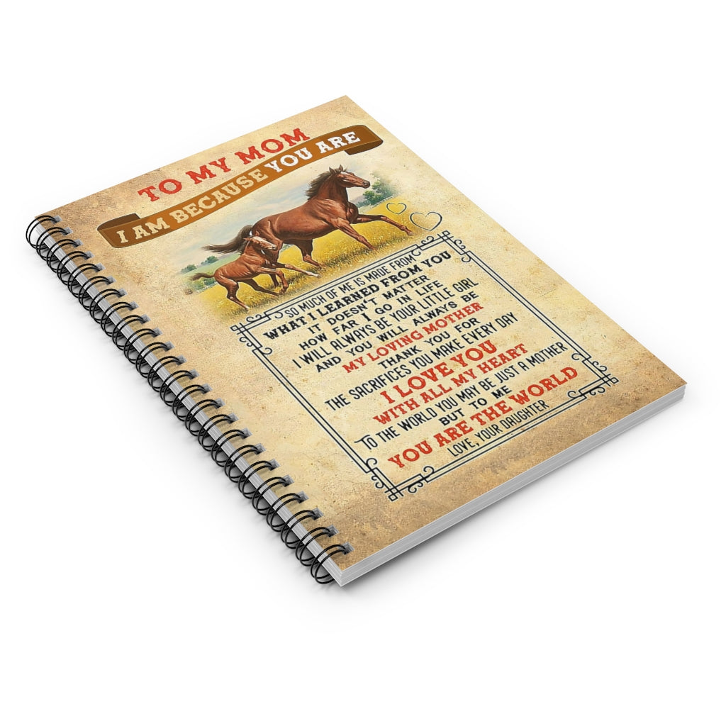 Spiral Notebook TO MY MOM FROM DAUGHTER HORSE PRINT POSTER WALL ART HOME DECOR-gigapixel