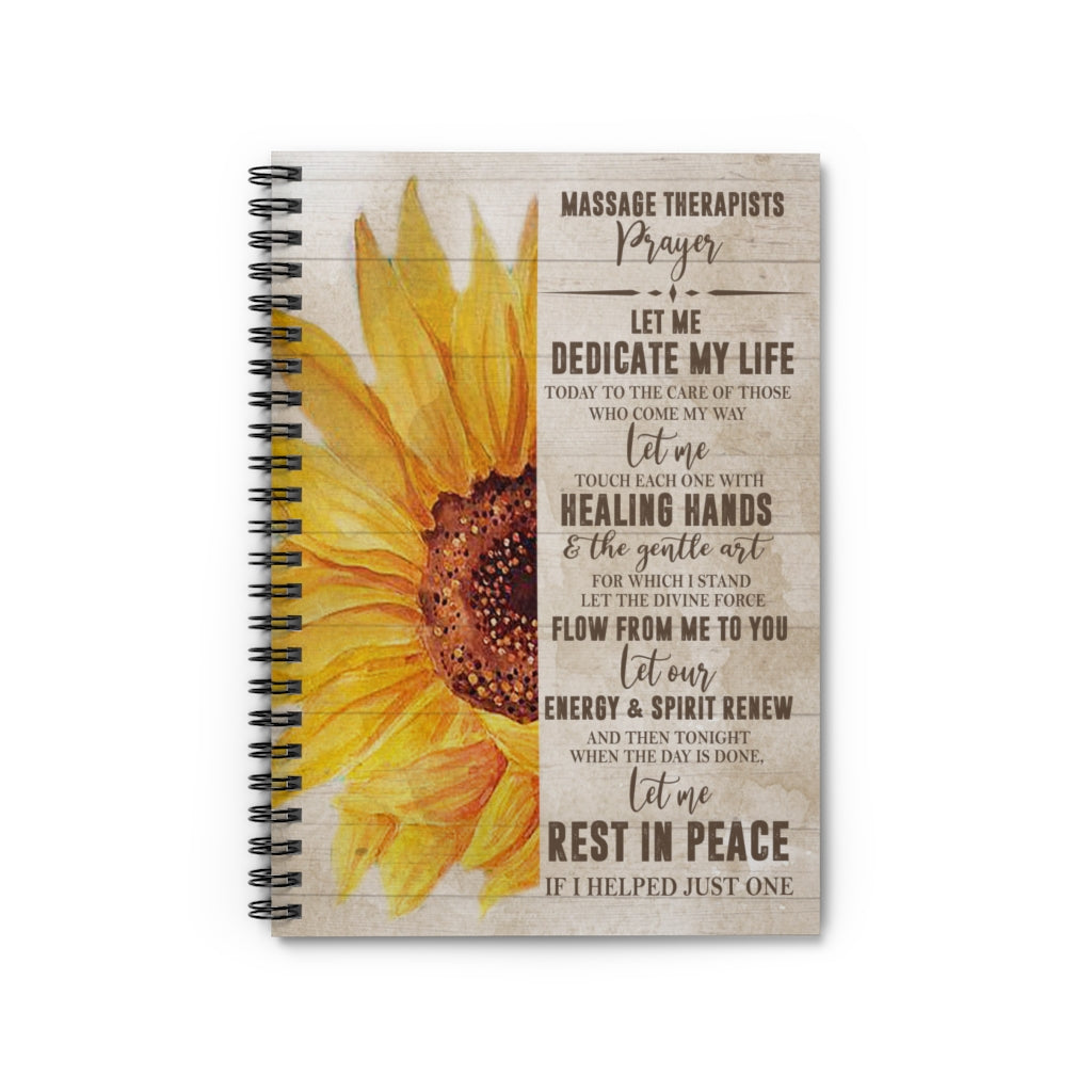 Spiral Notebook - Ruled Line Framed Massage Therapist Prayer Gallery Wrapped - Art Family Friend Awesome Gifts Birthday