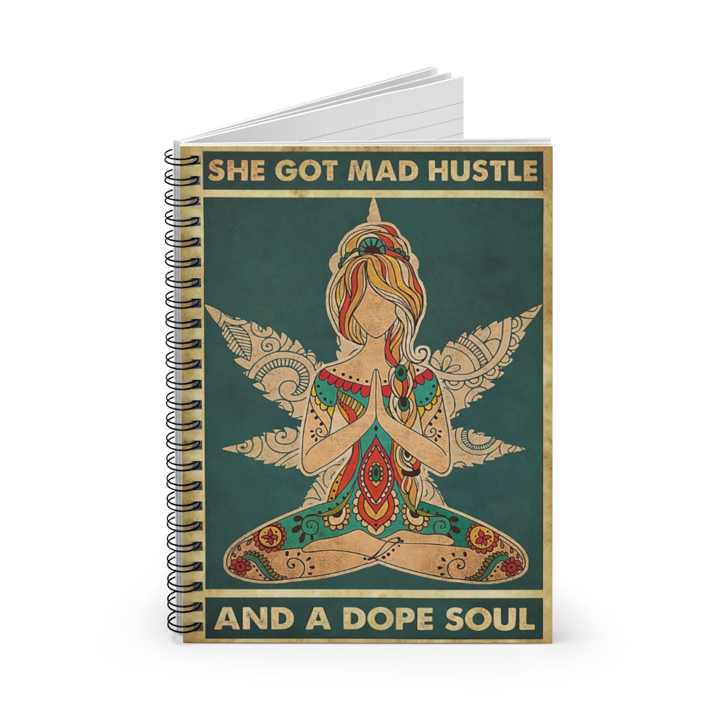 Vigifsana Family Friend Gift Unisex She Got Mad Hustle and A Dope Soul Notebook, Weeds Sign, Meditation Room Notebook, Yoga Wall Art