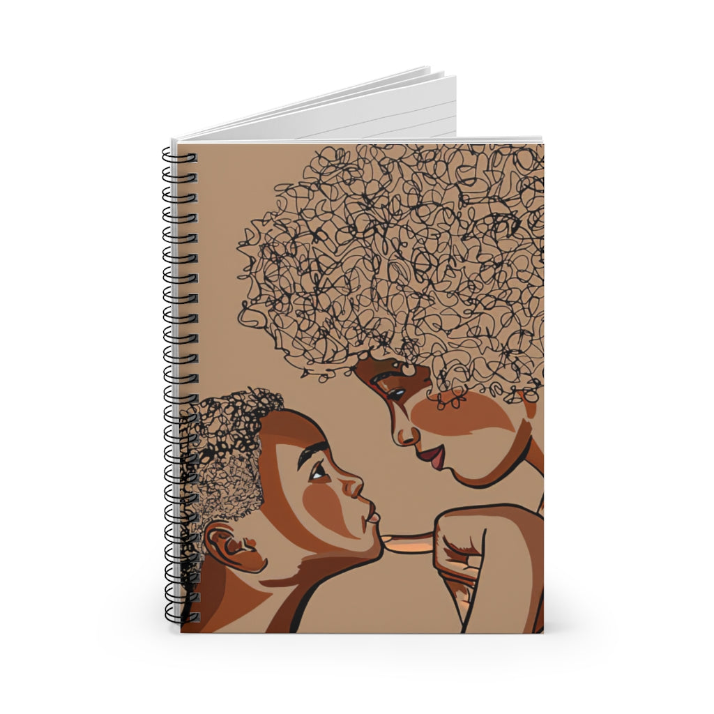 Spiral Notebook - Ruled Line Portrait of Black Mother And Son Baby Journal  Keepsake Spiral Notebook Gift On Birthday
