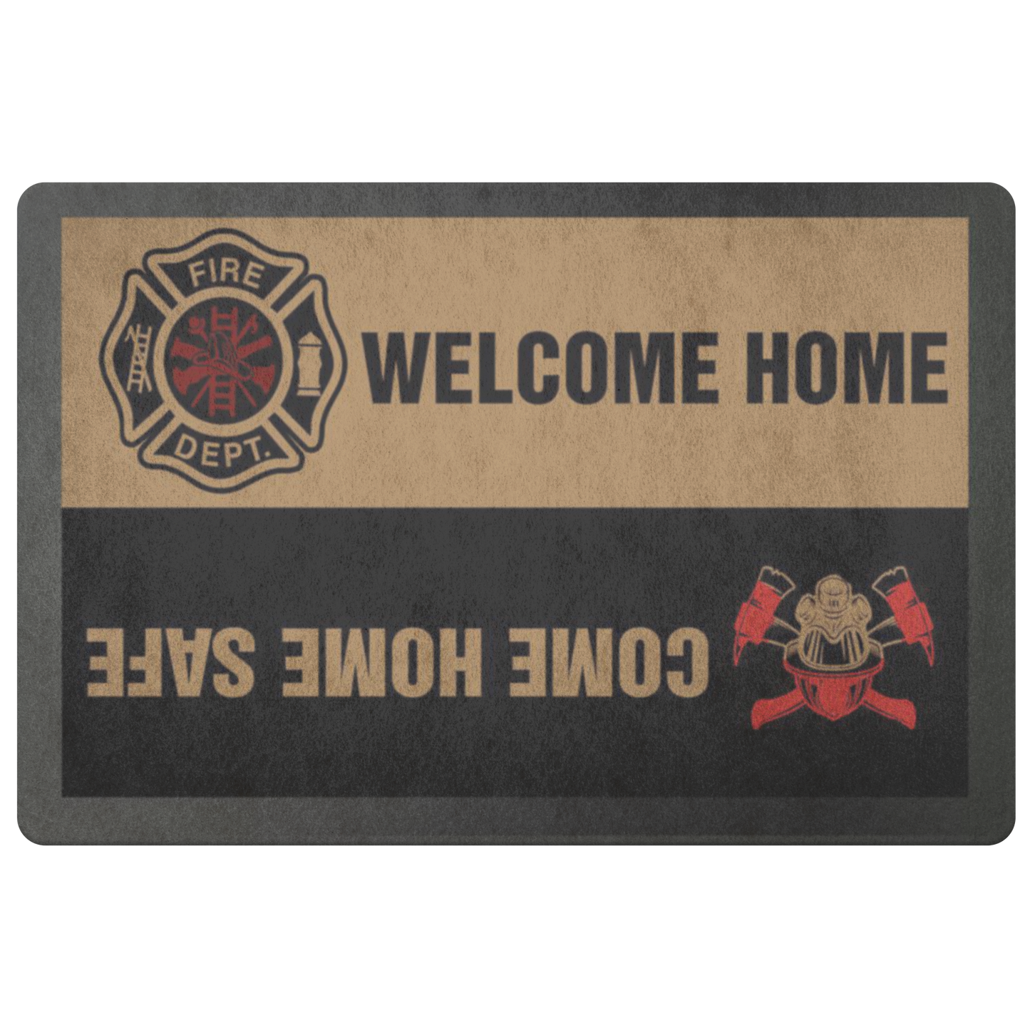 Firefighter Welcome Home Come Home Safe Indoor and Outdoor Doormat Warm House Gift Welcome Mat Gift for Firefighter Gift for Firefighter Lovers Birthday Gift (Indoor & Outdoor Doormat 24x16)