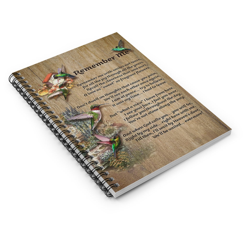 Spiral Notebook HUMMINGBIRD REMEMBER ME - PRINT POSTER WALL ART HOME DECOR-gigapixel