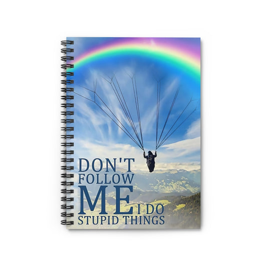 Vigifsana Composition Notebooks Skydiving Don’T Follow Me I Do Stupid Things Spiral Notebook Home School Supplies for College Students Stationery Gift Sets for Child Job Journal