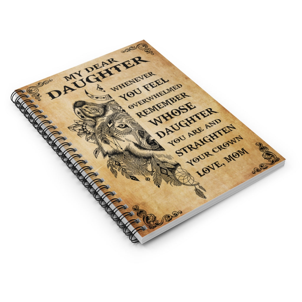 Spiral Notebook Wolf Dream Catcher My Dear Daughter Whenever You Feel Overwhelmed Writing Notebook 118 Pages Gift On Birthday