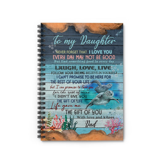 Spiral Notebook TO MY DAUGHTER I LOVE YOU TURTLE PRINT POSTER WALL ART HOME DECOR-gigapixel