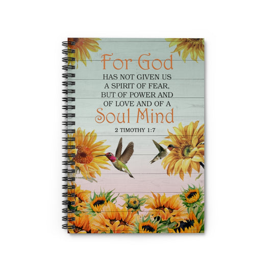 Grandma Notebook from Granddaughter for God Has Not Given Us A Spirit of Fear 2 Timothy 1 7, Gift for Woman Man Spiral Notebook Personalized Gift Stationery Gift