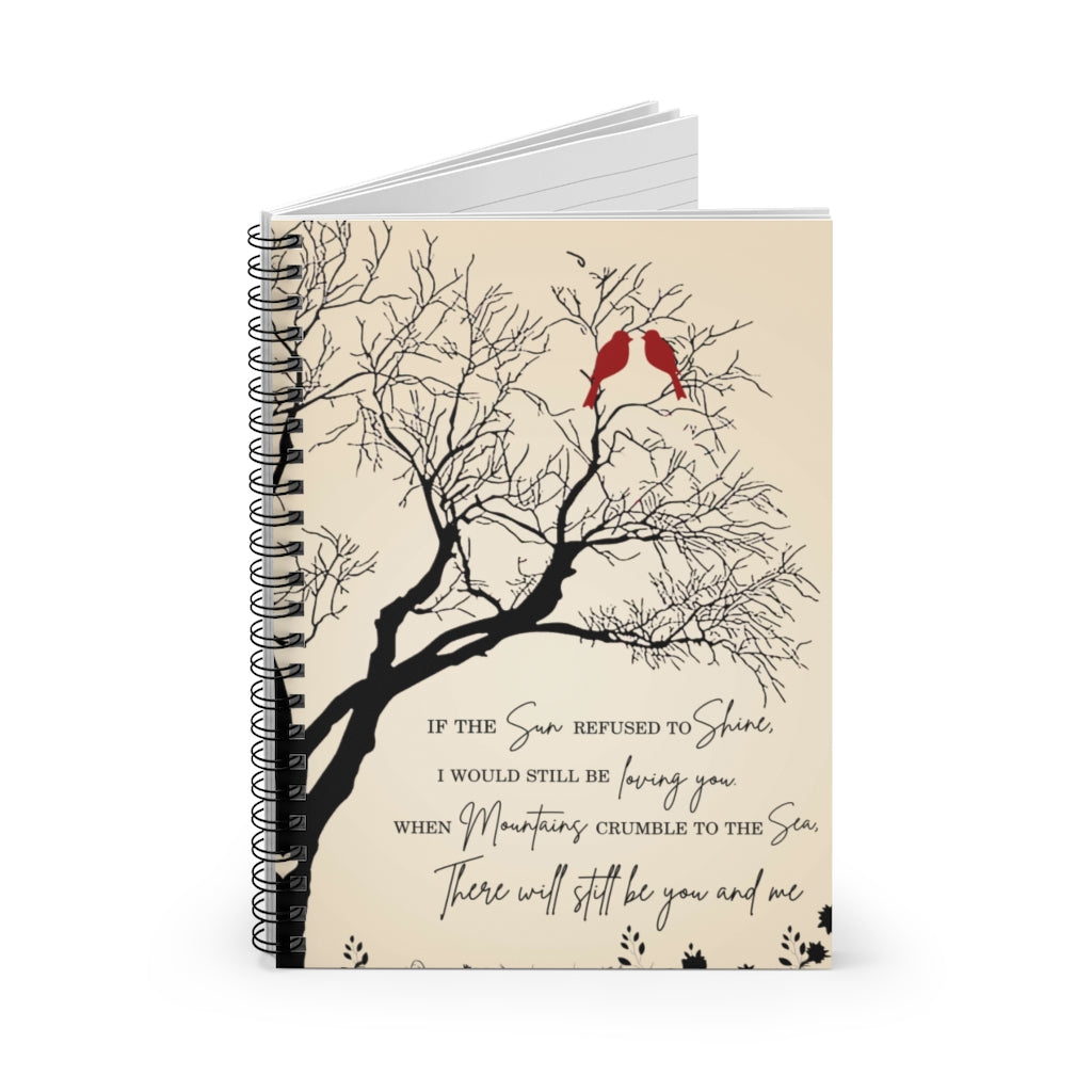Spiral Notebook - Ruled Line Customized to My Dad Notebook from Son Thank You Led Zeppelin Lyrics Cardinal Birds Gift, Gift for Man Woman Girl's