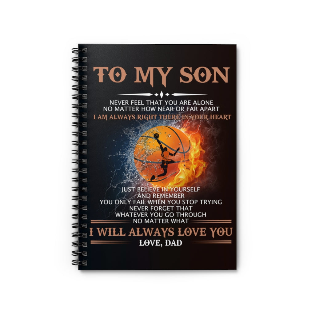 Spiral Notebook - Ruled Line Personalized to My Son Just Believe in Yourself Love from Dad Fleece Sherpa Woven Gifts for Son Arctic