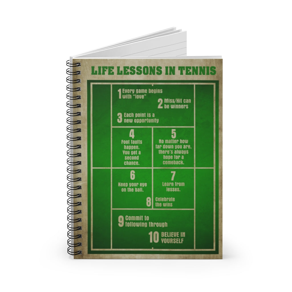 Spiral Notebook - Ruled Line Life lessons in tennis Gift Ideas,  Baby Journal,  Keepsake Spiral Notebook