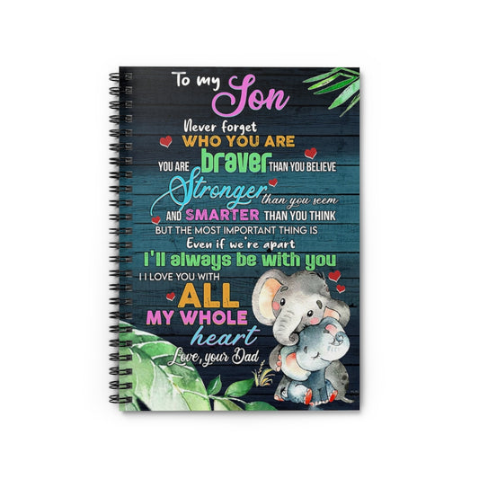 Spiral Notebook TO MY SON LOVE YOU FROM DAD ELEPHANTS-gigapixel