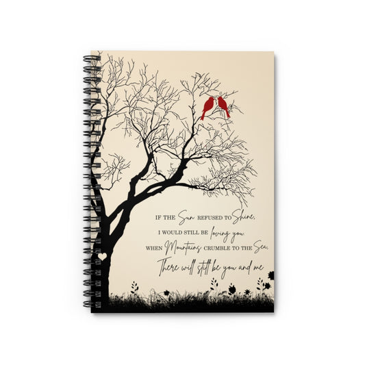 Spiral Notebook Customized to My Dad from Son Thank You Led Zeppelin Lyrics Cardinal Birds Gifteland, Gift for Man Kitchen Wall Art Home, Man Woman Girl's Ruled Line