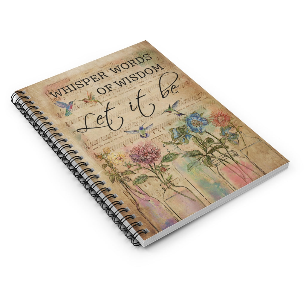 Watercolor Whisper Wisdom Music Sheet Hummingbird Spiral Notebook Meaningful Quote  School Smart Spiral Composit Cover Spiral Organization Book Inspirational Ideas