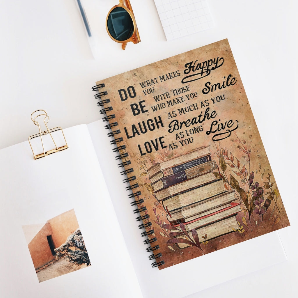 Spiral Notebook BOOK LAUGH LOVE LIVE  BEST GIFT FOR READERS-gigapixel