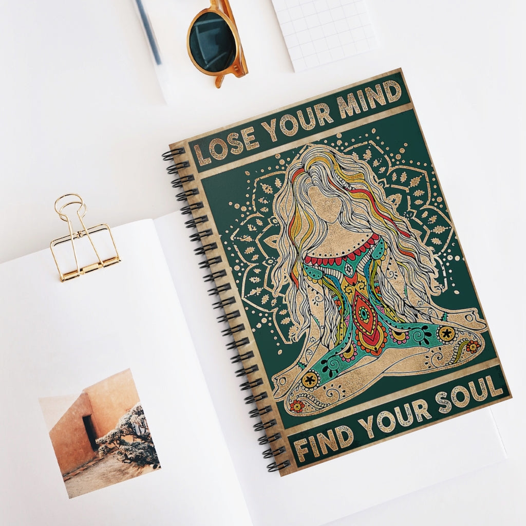 Spiral Notebook - Ruled Line Find Your Soul Yoga Personalized Gift Basics Wide Ruled Wire Bound Wide Rule