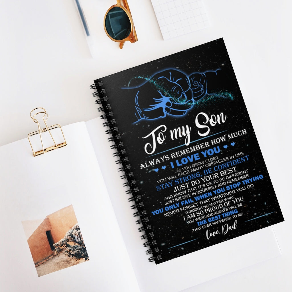 Spiral Notebook Gifts With Gift For Son From Dad - To My Son Ruled Line
