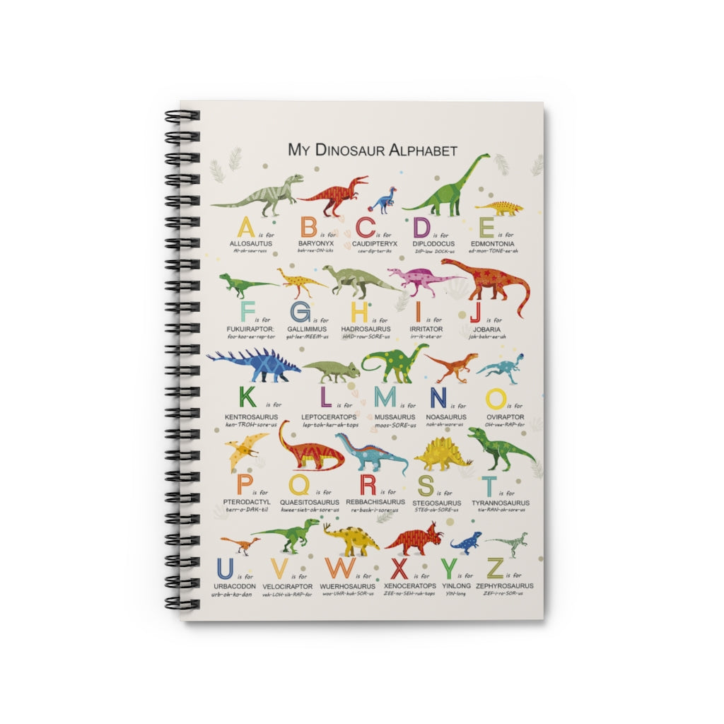 Paper Jobs Teachers My Dinosaur Alphabet A B C D Family Friend Awesome Gifts Birthday Spiral Notebook - Ruled Line
