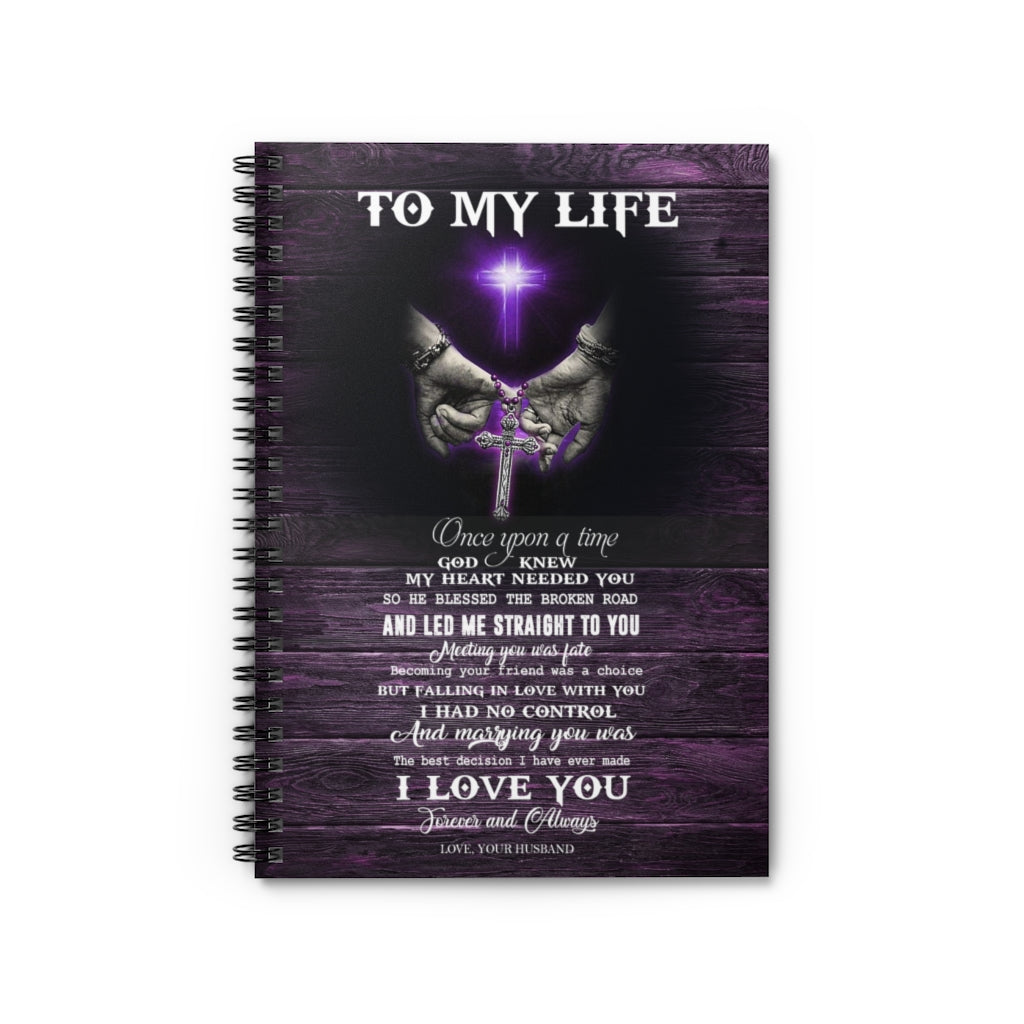 Spiral Notebook - Ruled Line AZTeam Inspirational To My Wife - Cross - Hands - Once Upon A Time Print Family Friend Gift Home Decor Wall Art Kitchen On Christmas, Birthday