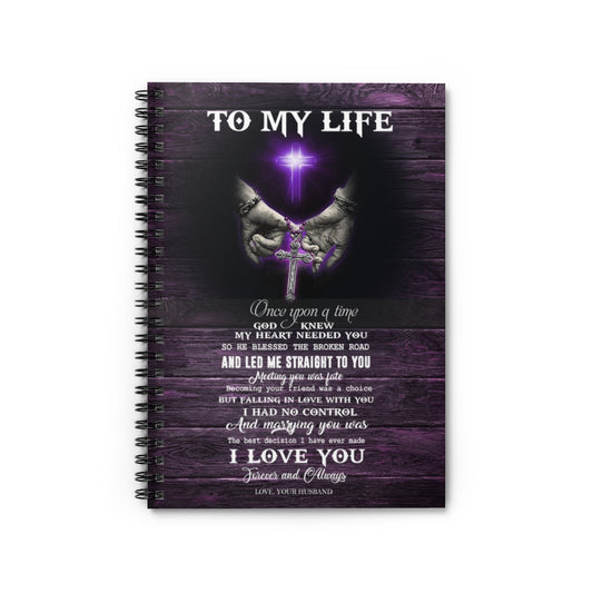 Spiral Notebook - Ruled Line AZTeam Inspirational To My Wife - Cross - Hands - Once Upon A Time Print Family Friend Gift Home Decor Wall Art Kitchen On Christmas, Birthday