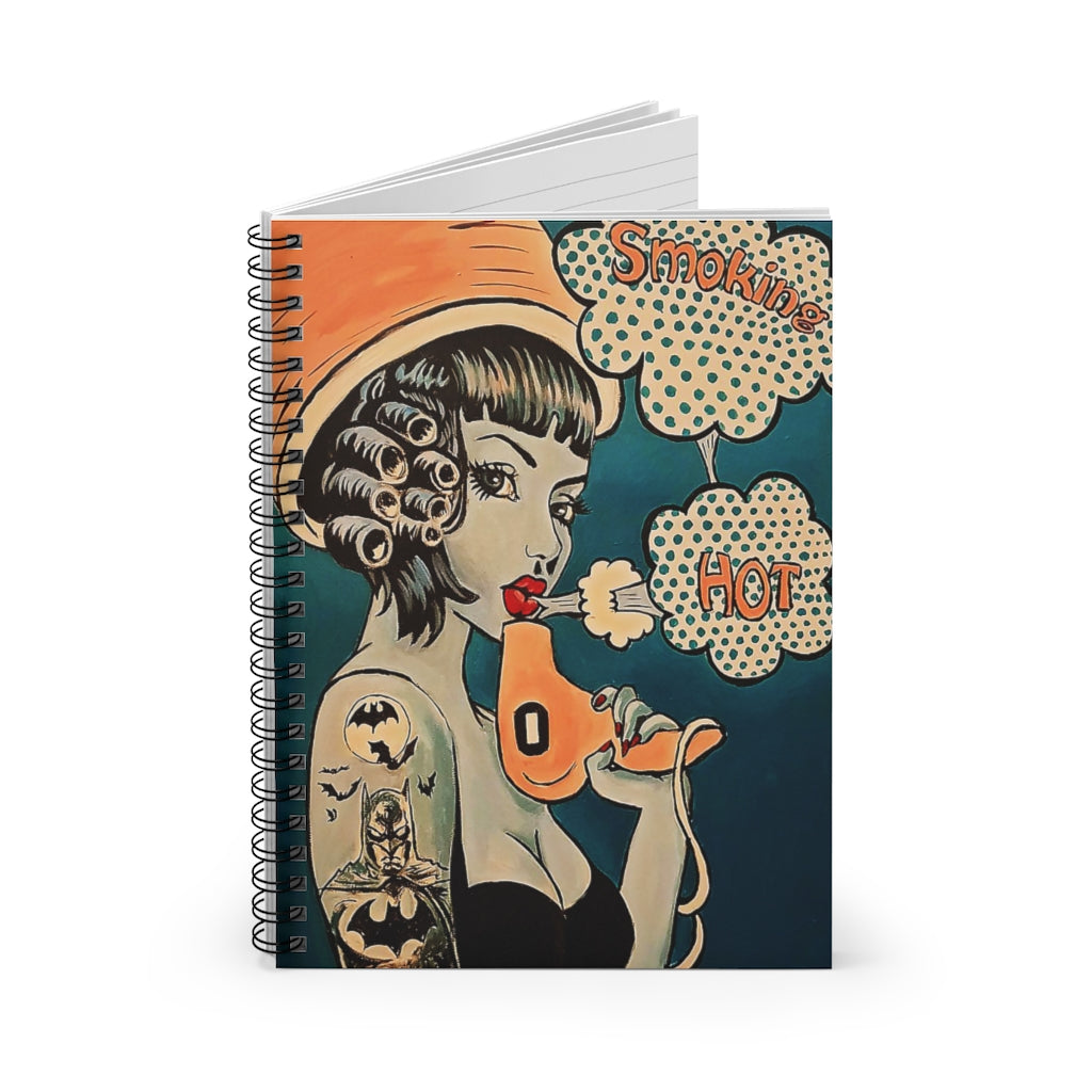 Vigifsana Wide Ruled Paper Hairdresser Smoking Hot Girl Spiral Notebook Home School Supplies for College Students Personalized Gift Gift Sets for Child