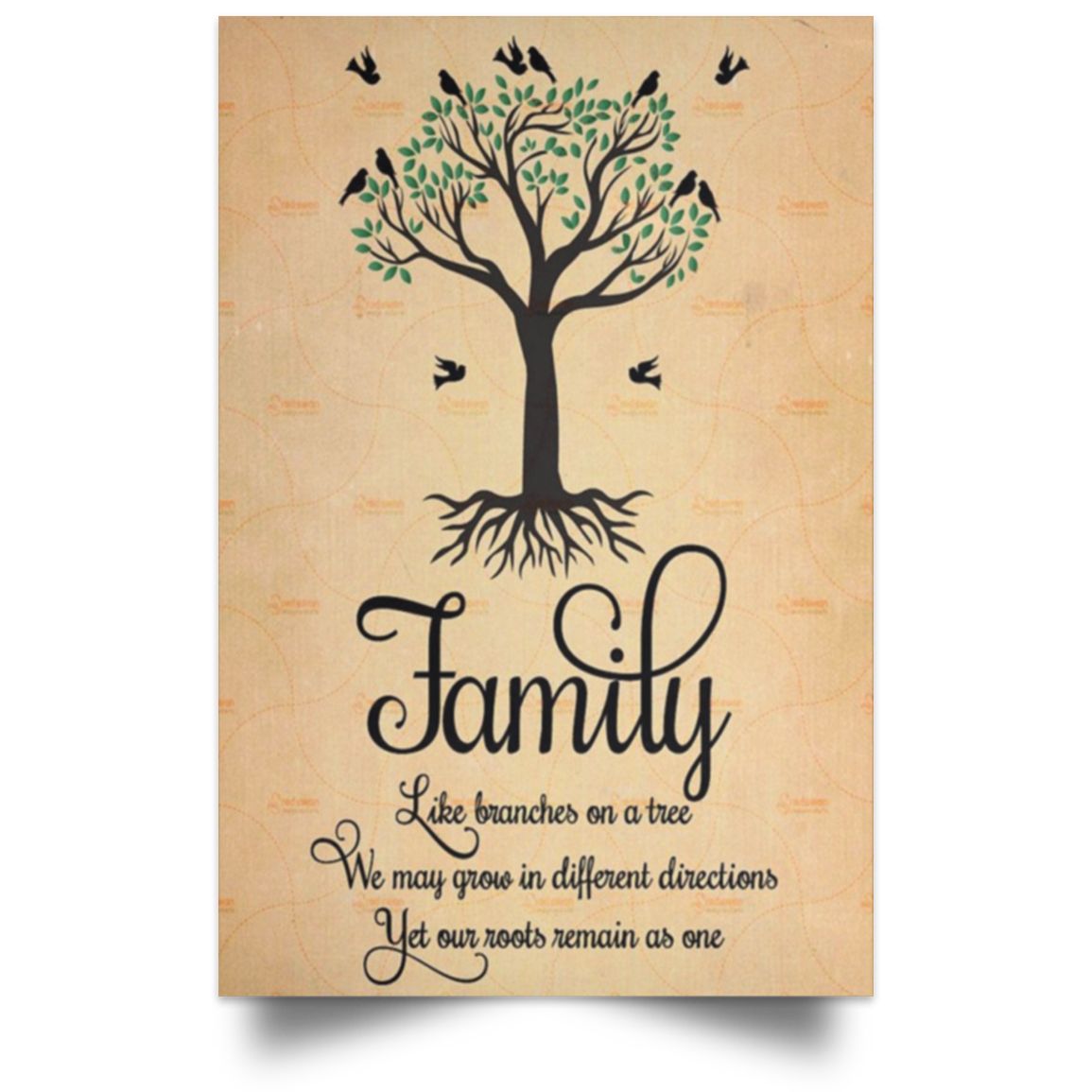 Printable Family Like Branches on a Tree Family Posters Awesome Gifts Decor Bedroom, Living Room 24x36 Print High Quality POSPO Satin Portrait Poster