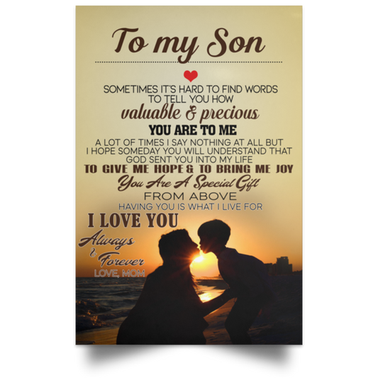 to My Son -  picture frame, home decor wall art for family POSPO Satin Portrait Poster