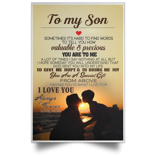 to My Son -  picture frame, home decor wall art for family POSPO Satin Portrait Poster